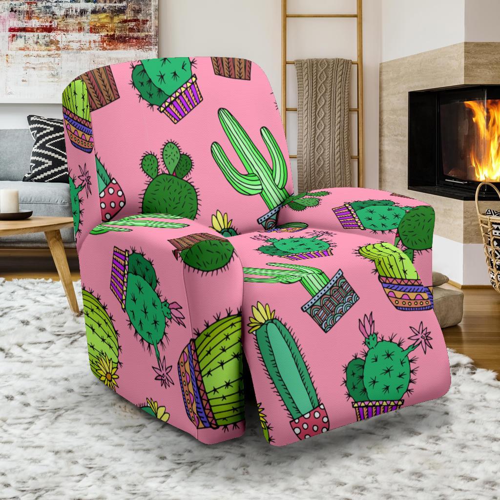 Cactus Pink Pattern Print Recliner Cover-grizzshop