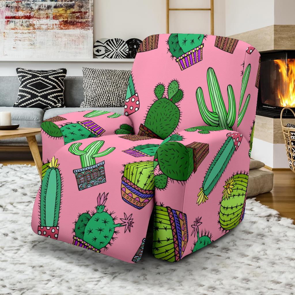 Cactus Pink Pattern Print Recliner Cover-grizzshop