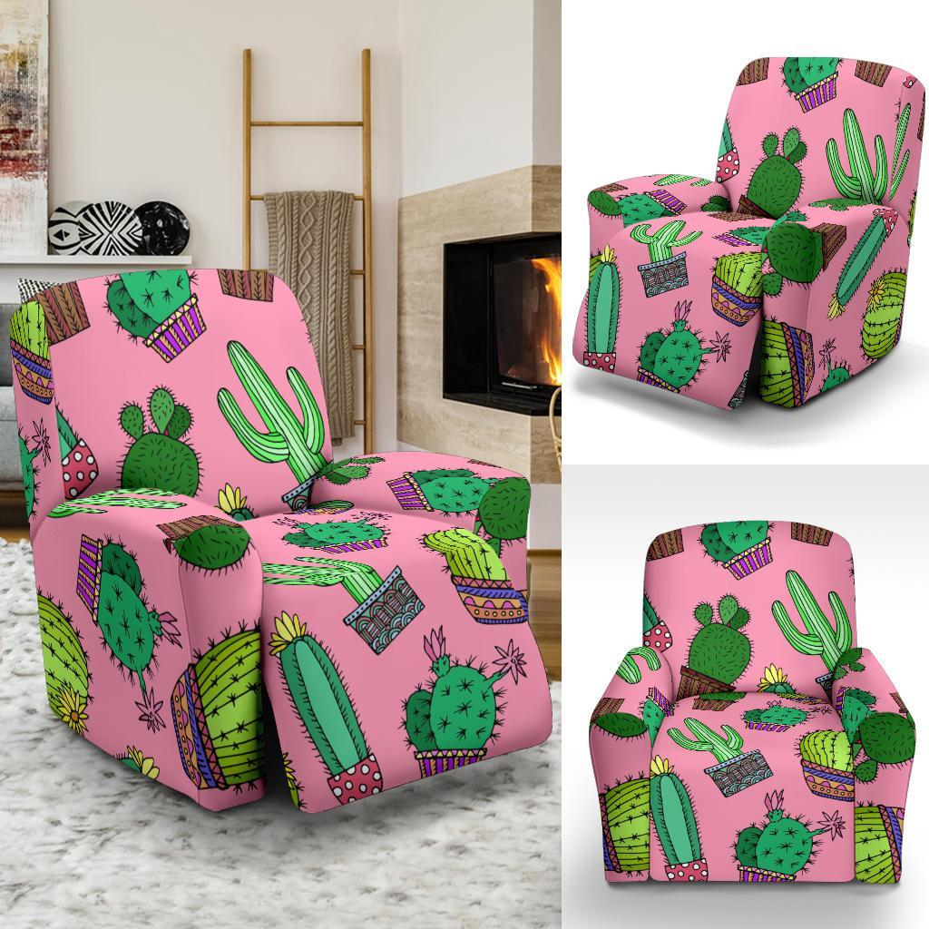 Cactus Pink Pattern Print Recliner Cover-grizzshop