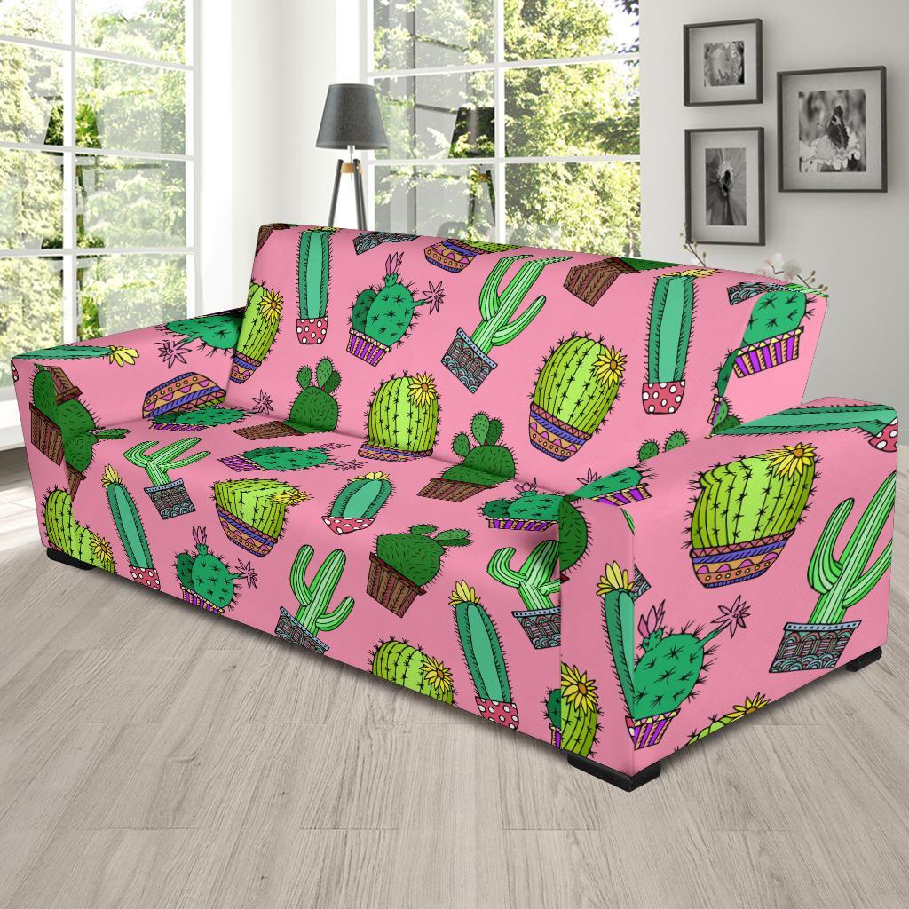 Cactus Pink Pattern Print Sofa Covers-grizzshop