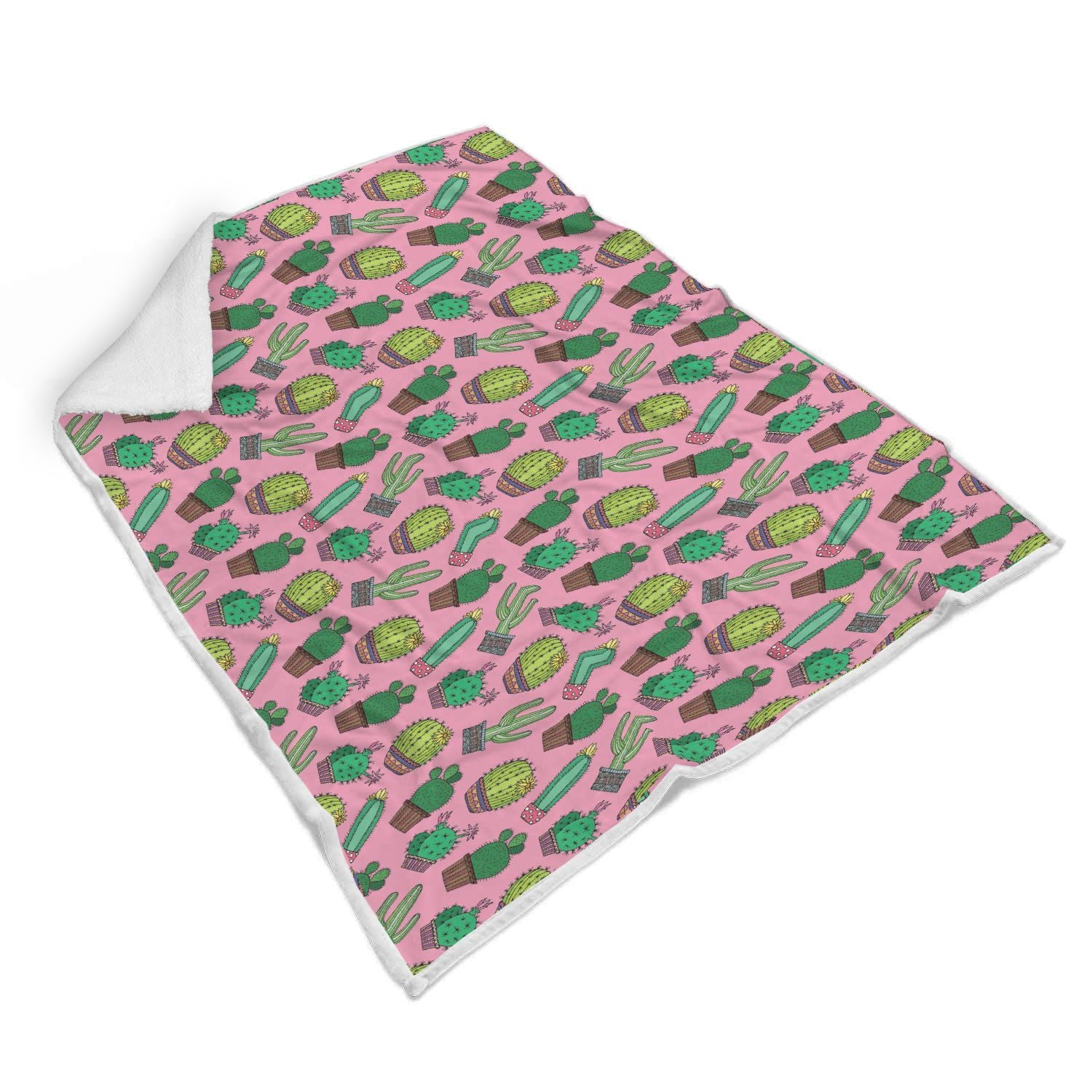 Cactus Pink Pattern Print Throw Blanket-grizzshop