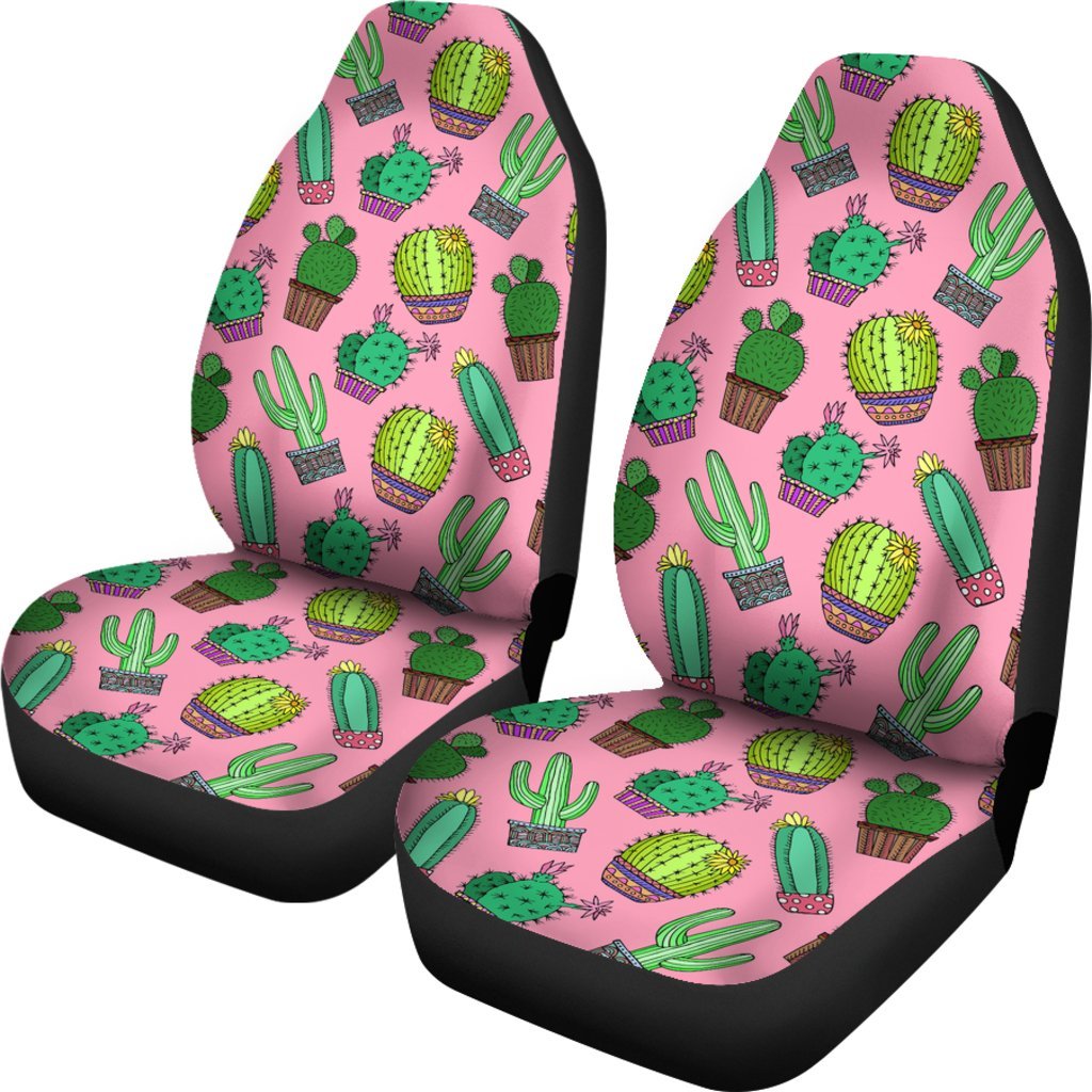 Cactus Pink Pattern Print Universal Fit Car Seat Cover-grizzshop