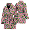 Cactus Pink Pattern Print Women Long Robe-grizzshop