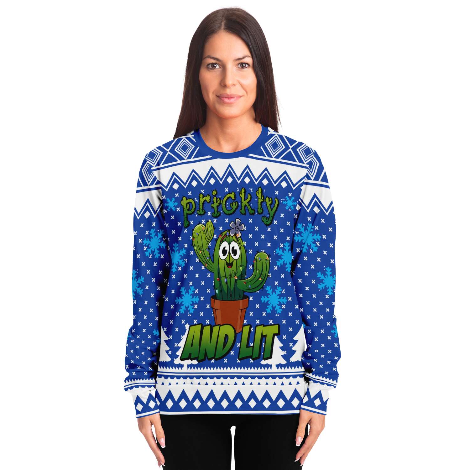 Cactus Prickly and Lit Ugly Christmas Sweater-grizzshop