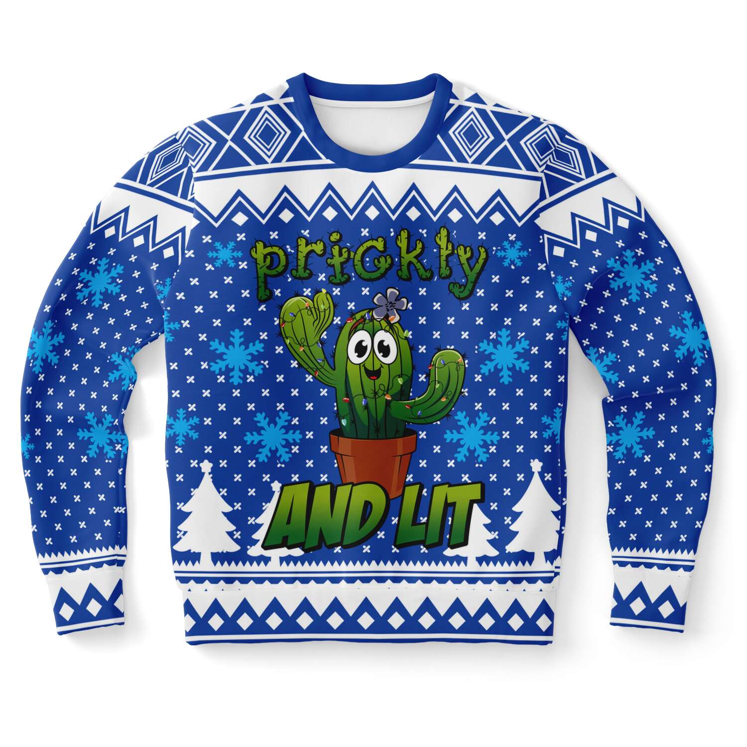 Cactus Prickly and Lit Ugly Christmas Sweater-grizzshop