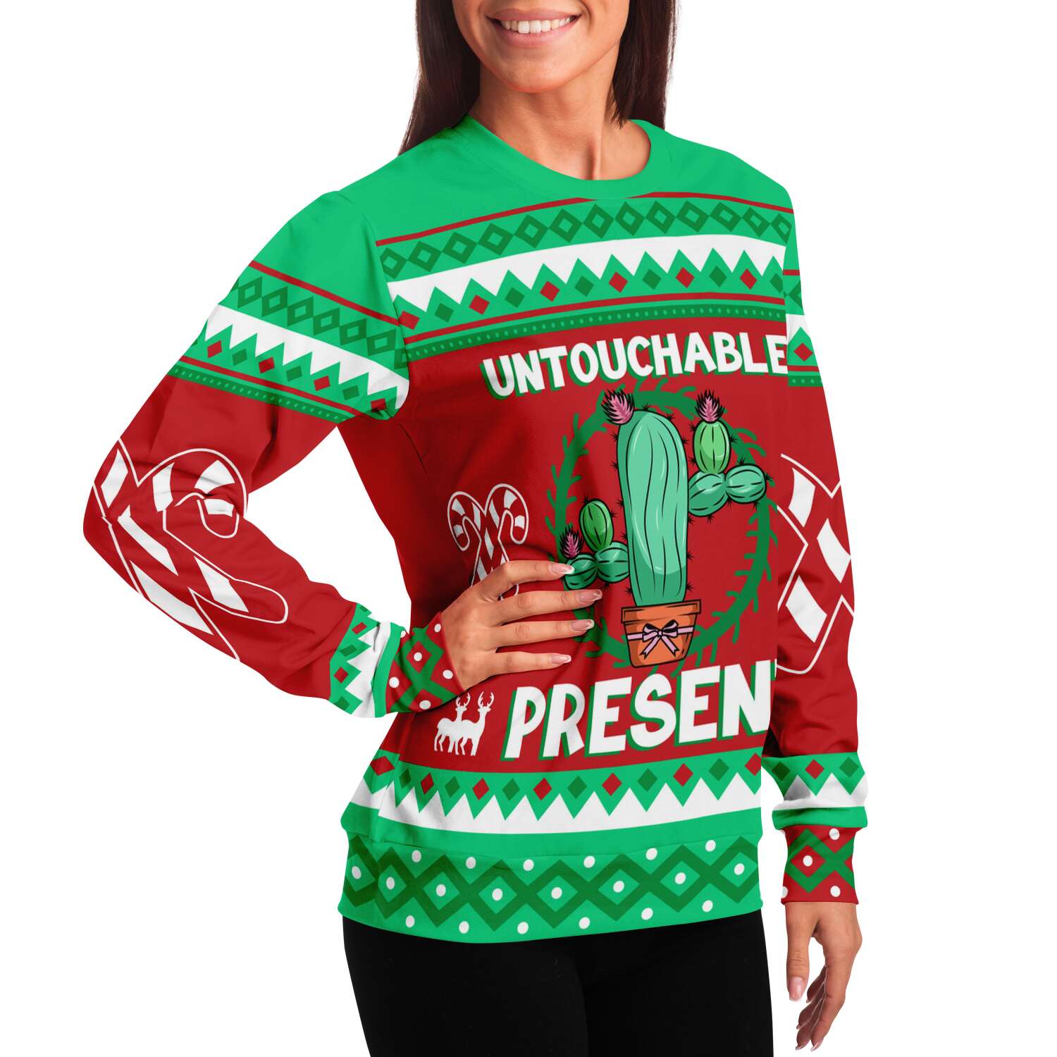 Cactus Untouchable Ugly Christmas Sweater-grizzshop