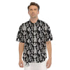 Cactus White And Black Print Pattern Men's Short Sleeve Shirts-grizzshop