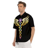 Caduceus 7 Chakras Print Men's Short Sleeve Shirts-grizzshop