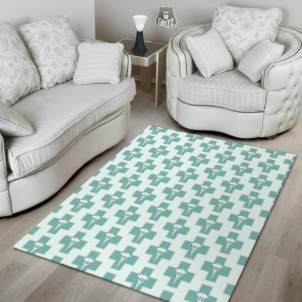 Caduceus Print Pattern Floor Mat-grizzshop