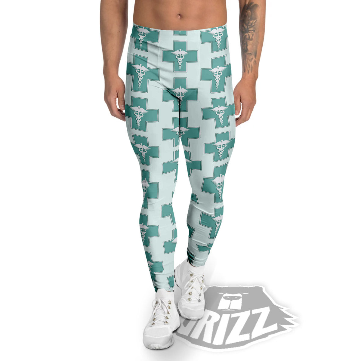 Caduceus Print Pattern Men's Leggings-grizzshop