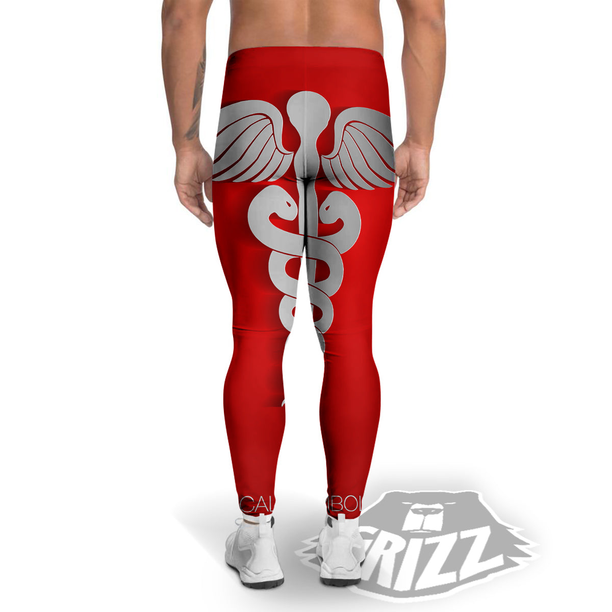 Caduceus Symbol Of Medicine Print Men's Leggings-grizzshop