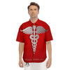 Caduceus Symbol Of Medicine Print Men's Short Sleeve Shirts-grizzshop