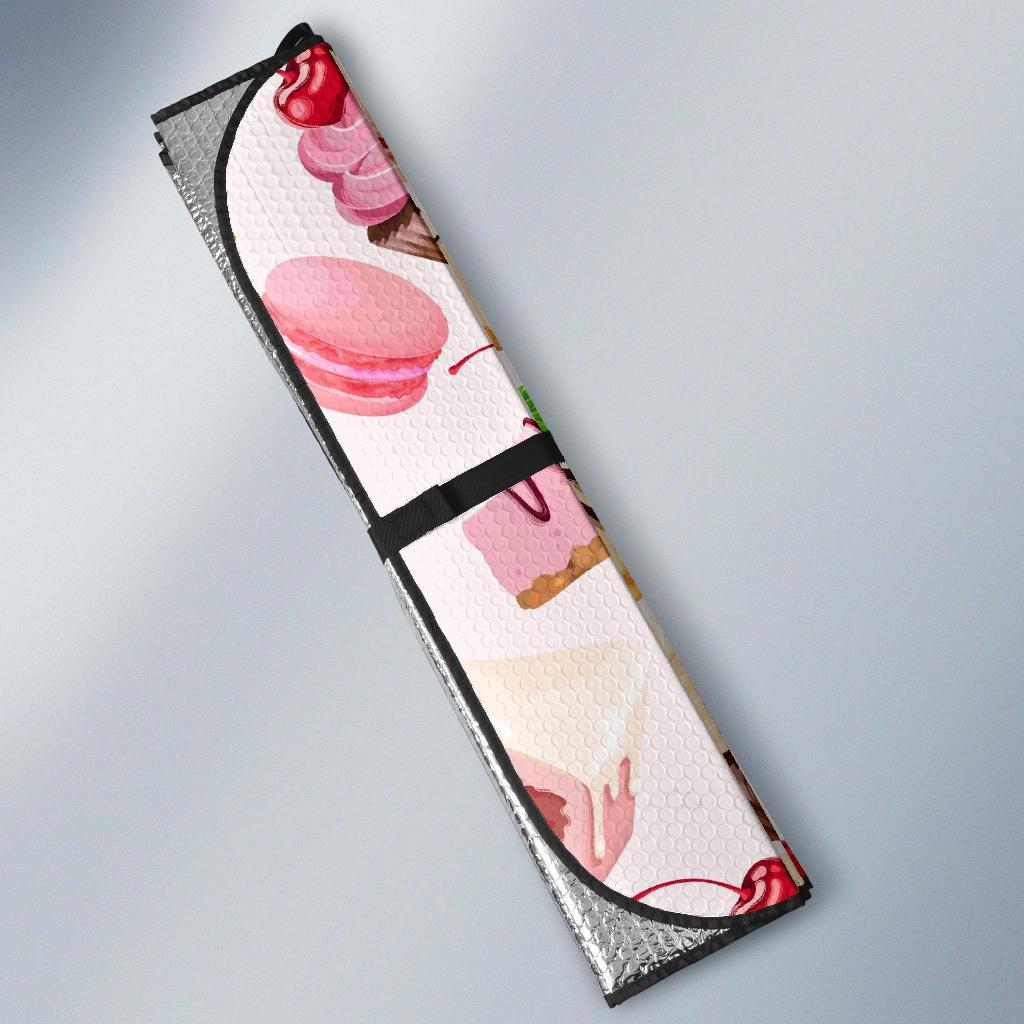 Cake Dessert Pattern Print Car Sun Shade-grizzshop