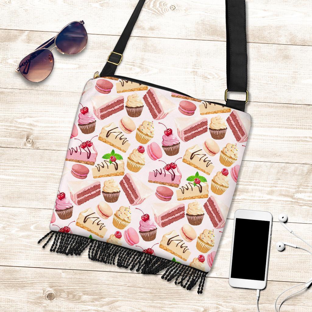 Cake Dessert Pattern Print Crossbody Bags-grizzshop