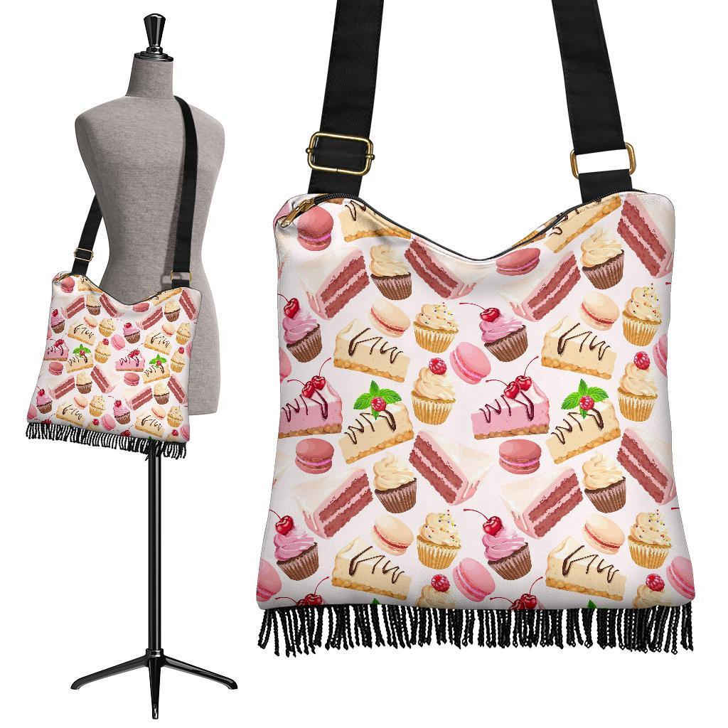 Cake Dessert Pattern Print Crossbody Bags-grizzshop