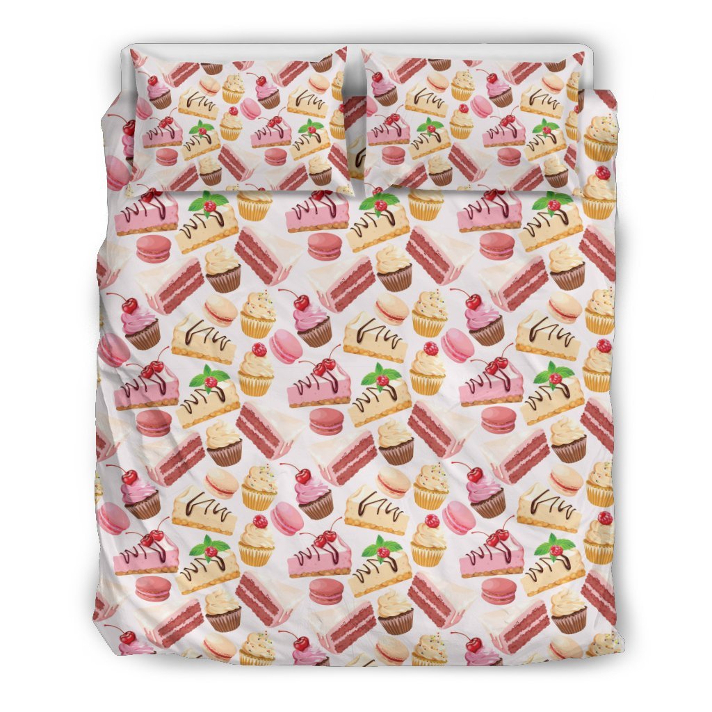 Cake Dessert Pattern Print Duvet Cover Bedding Set-grizzshop