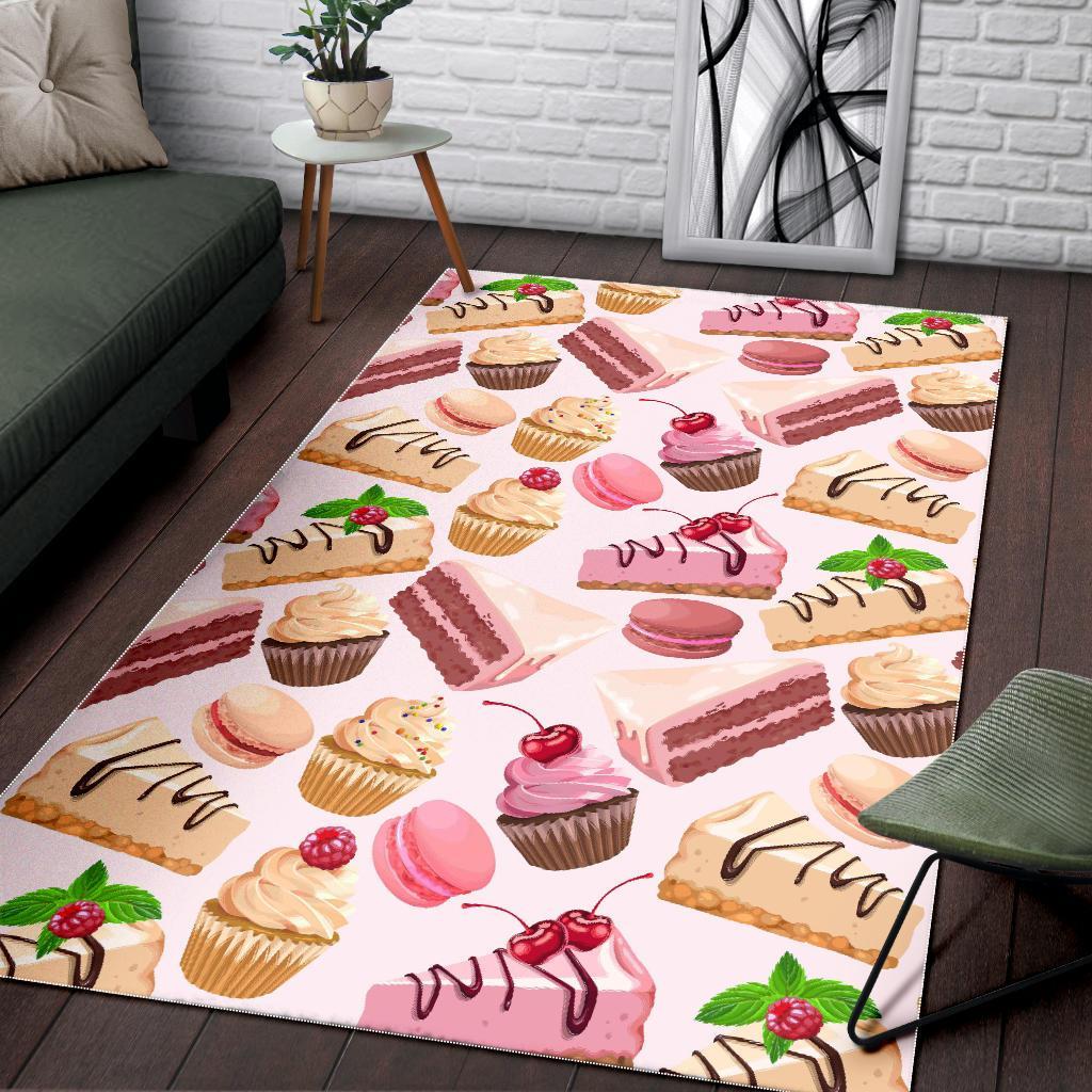 Cake Dessert Pattern Print Floor Mat-grizzshop