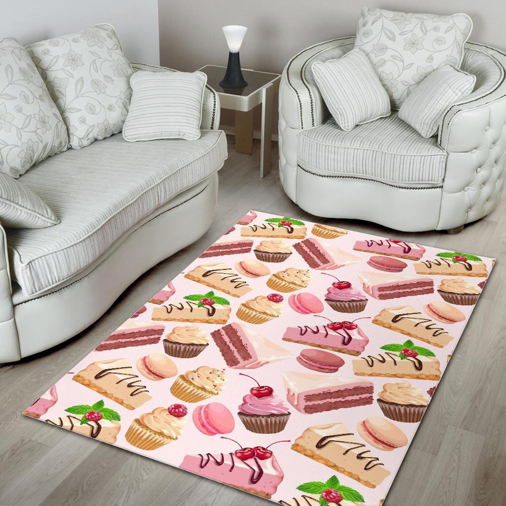 Cake Dessert Pattern Print Floor Mat-grizzshop