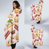 Cake Dessert Pattern Print Hooded Blanket-grizzshop