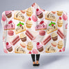 Cake Dessert Pattern Print Hooded Blanket-grizzshop