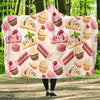 Cake Dessert Pattern Print Hooded Blanket-grizzshop