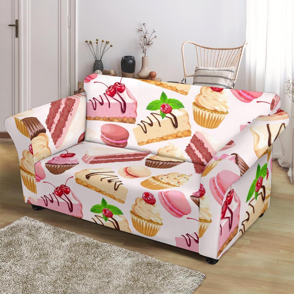 Cake Dessert Pattern Print Loveseat Cover-grizzshop