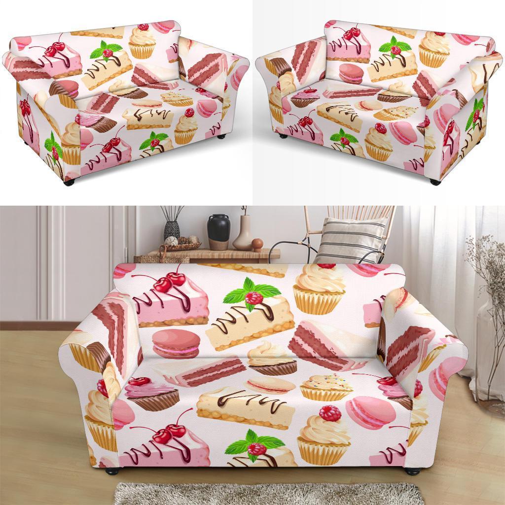 Cake Dessert Pattern Print Loveseat Cover-grizzshop