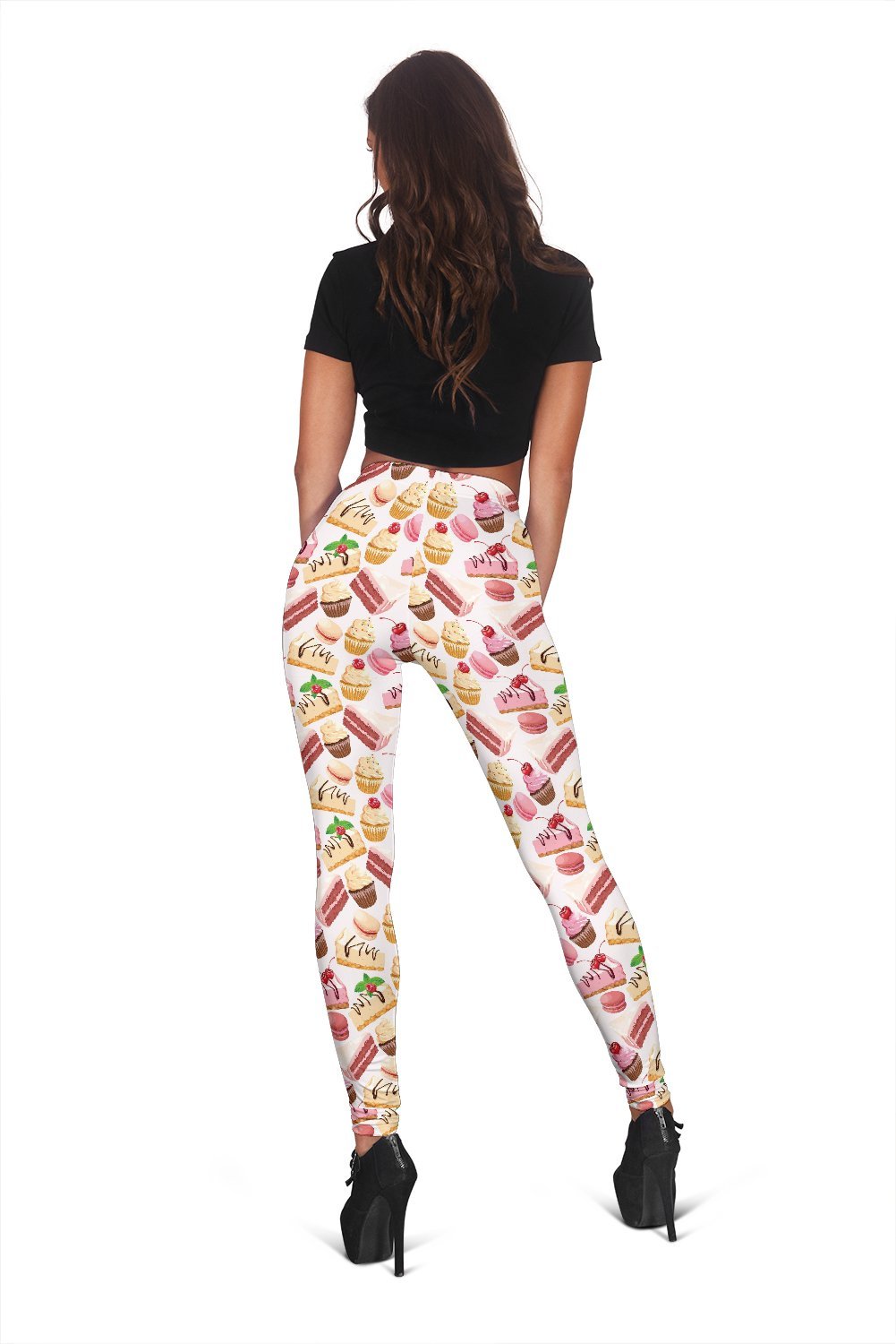 Cake Dessert Pattern Print Women Leggings-grizzshop