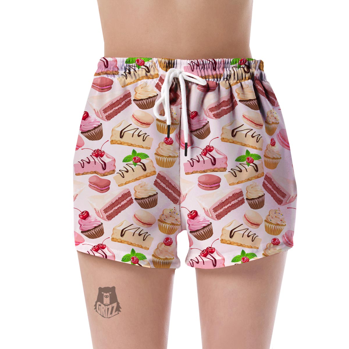 Cake Dessert Pattern Print Women's Shorts-grizzshop