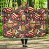 Cake Strawberry Pattern Print Hooded Blanket-grizzshop