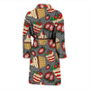 Cake Strawberry Pattern Print Men Long Robe-grizzshop