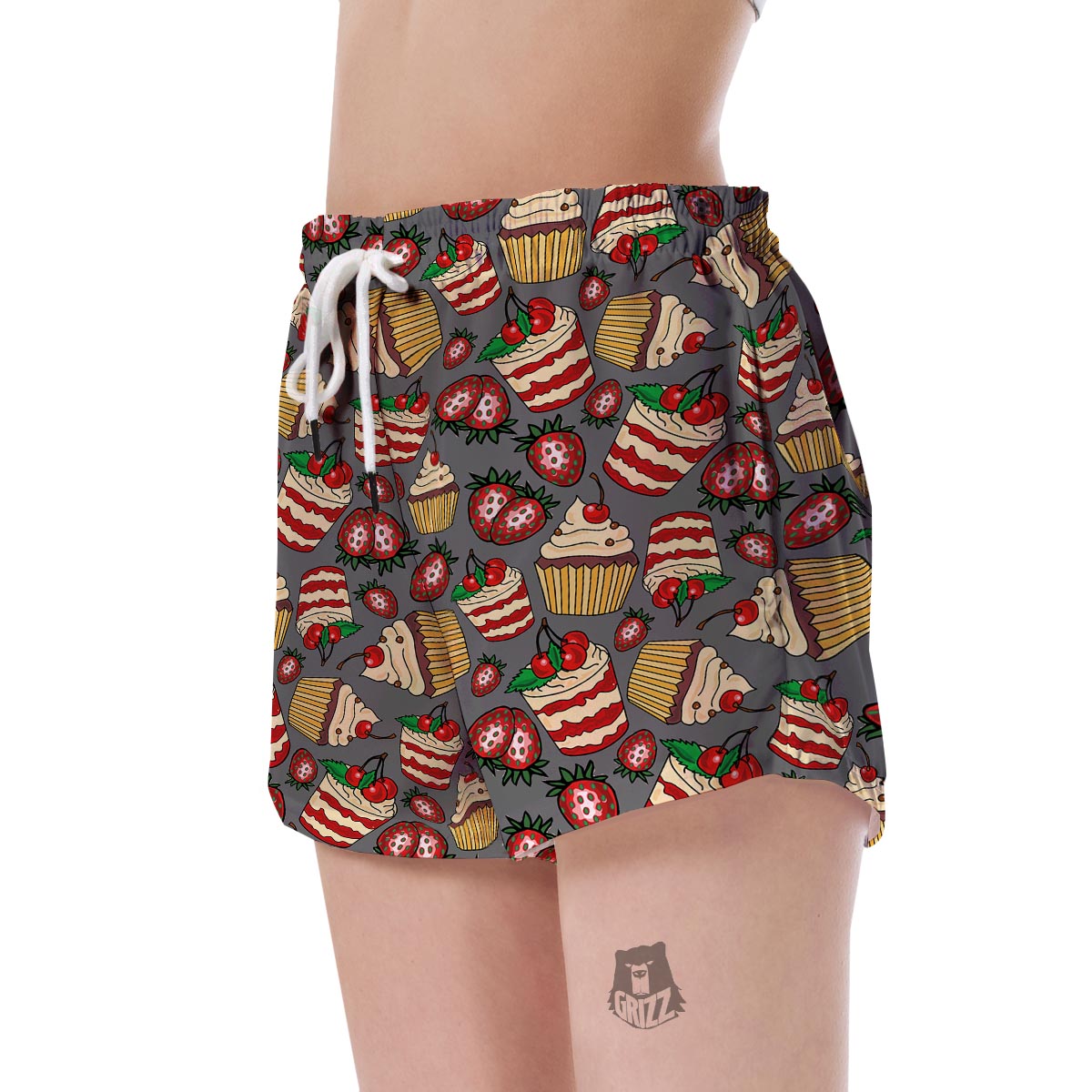 Cake Strawberry Pattern Print Women's Shorts-grizzshop