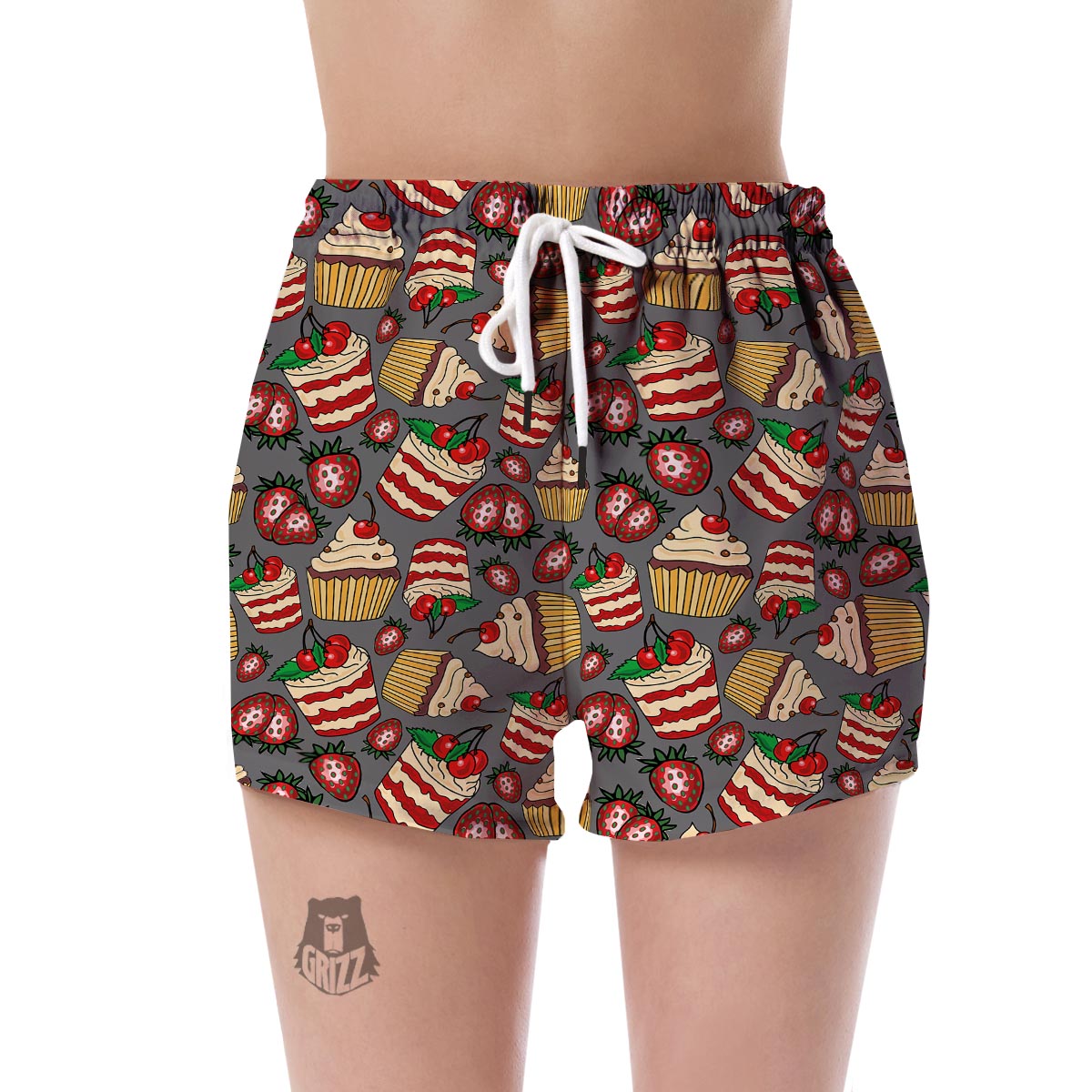 Cake Strawberry Pattern Print Women's Shorts-grizzshop