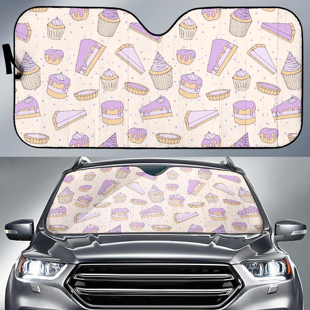 Cake Sweet Pattern Print Car Sun Shade-grizzshop