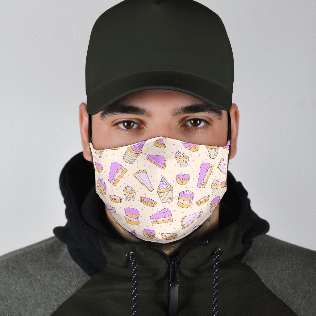 Cake Sweet Pattern Print Face Mask-grizzshop