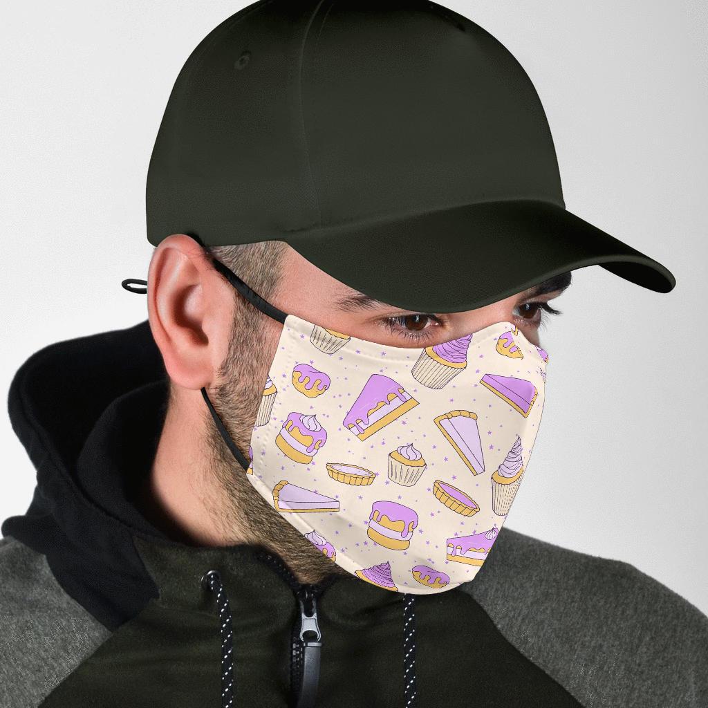 Cake Sweet Pattern Print Face Mask-grizzshop