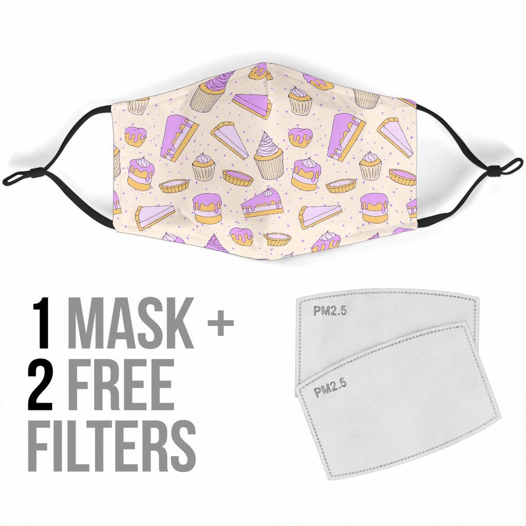 Cake Sweet Pattern Print Face Mask-grizzshop