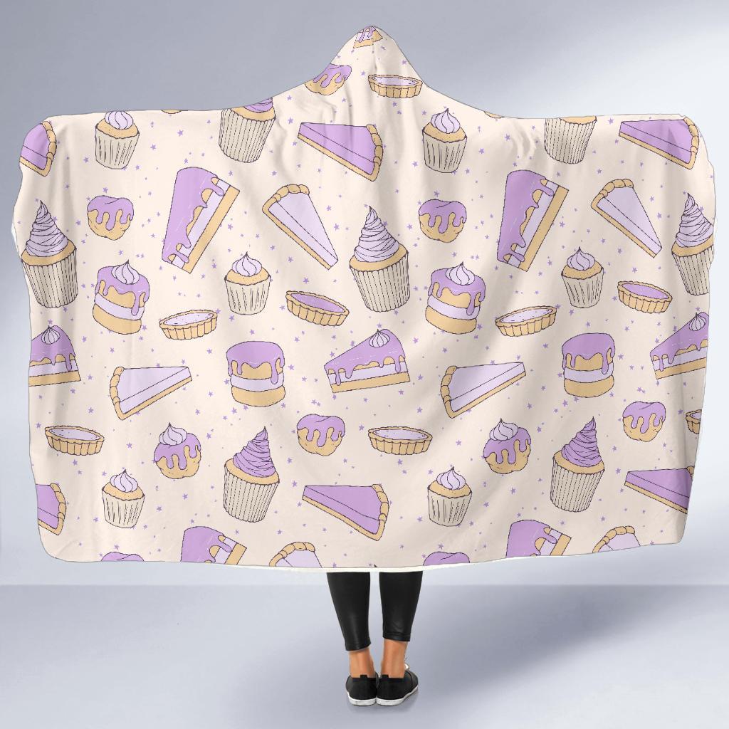 Cake Sweet Pattern Print Hooded Blanket-grizzshop