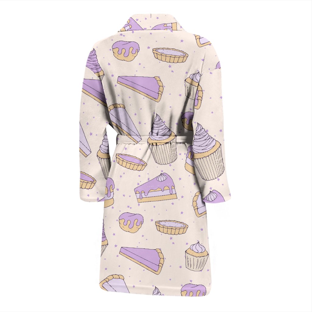 Cake Sweet Pattern Print Men Long Robe-grizzshop