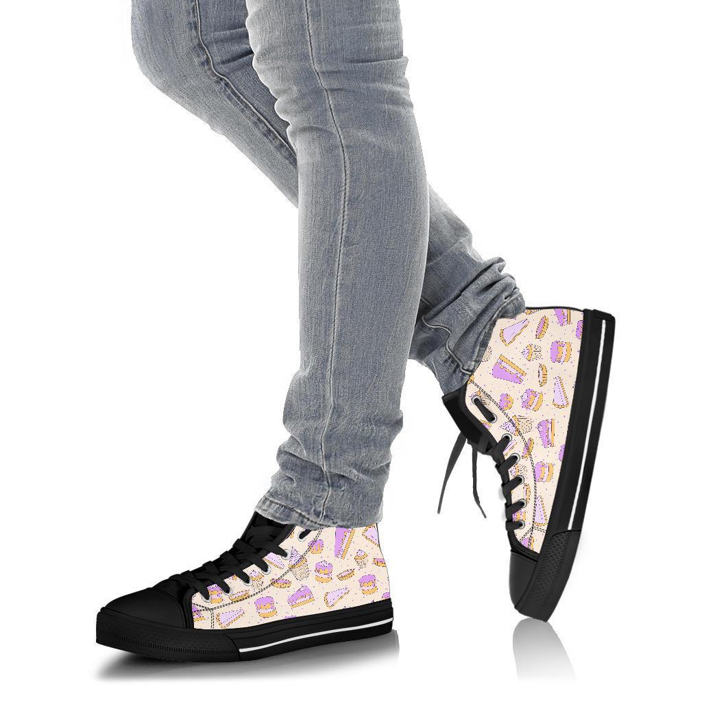 Cake Sweet Pattern Print Men Women's High Top Shoes-grizzshop