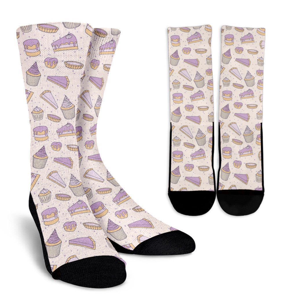 Cake Sweet Pattern Print Unisex Crew Socks-grizzshop