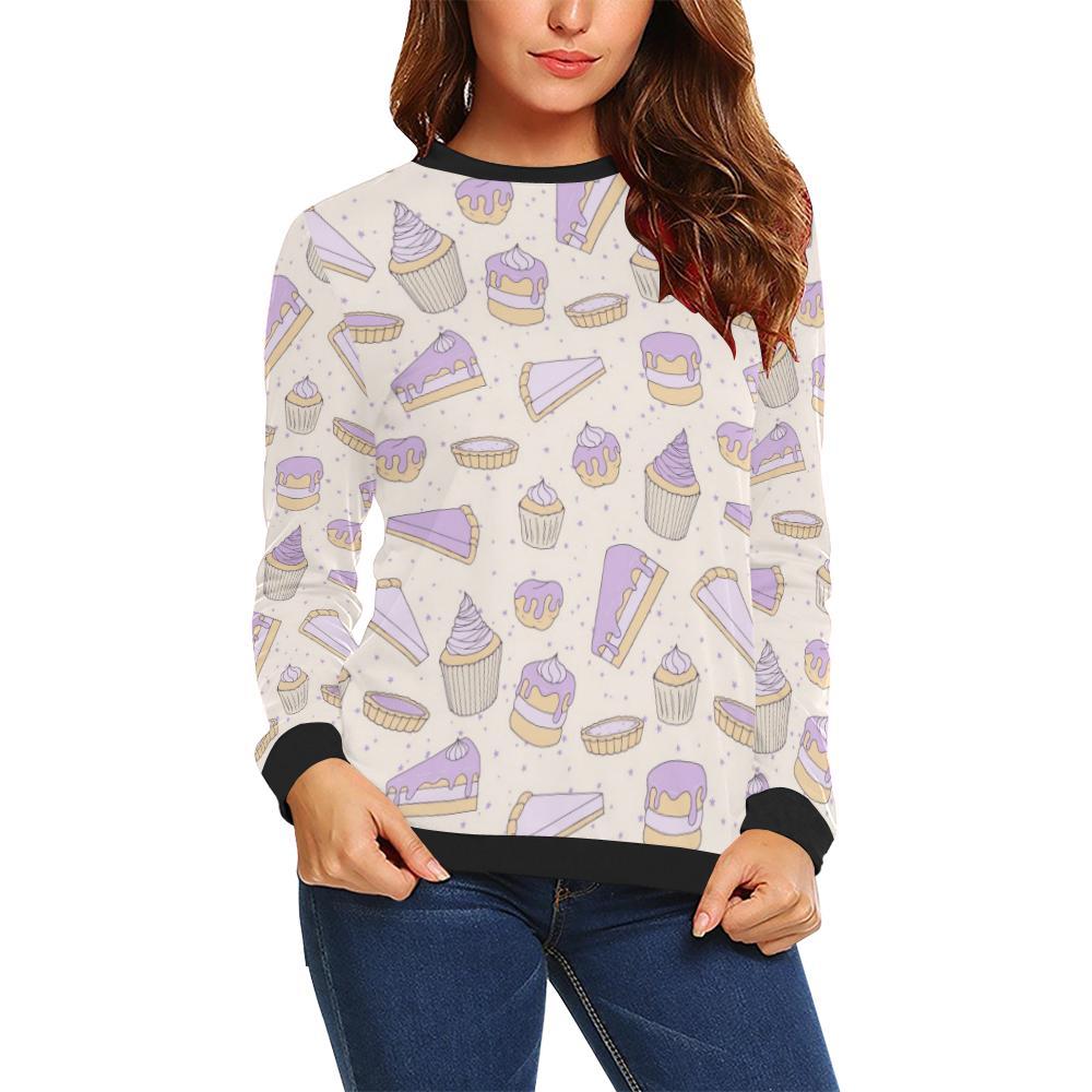 Cake Sweet Pattern Print Women Crewneck Sweatshirt-grizzshop