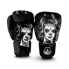 Calavera Girl White And Black Print Boxing Gloves-grizzshop