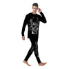 Calavera Girl White And Black Print Men's Pajamas-grizzshop