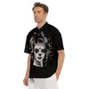 Calavera Girl White And Black Print Men's Short Sleeve Shirts-grizzshop