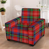 Caledonia Red Plaid Tartan Armchair Cover-grizzshop