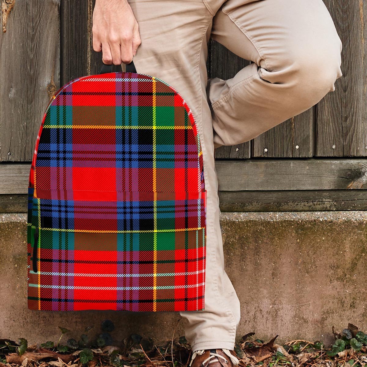 Caledonia Red Plaid Tartan Backpack-grizzshop