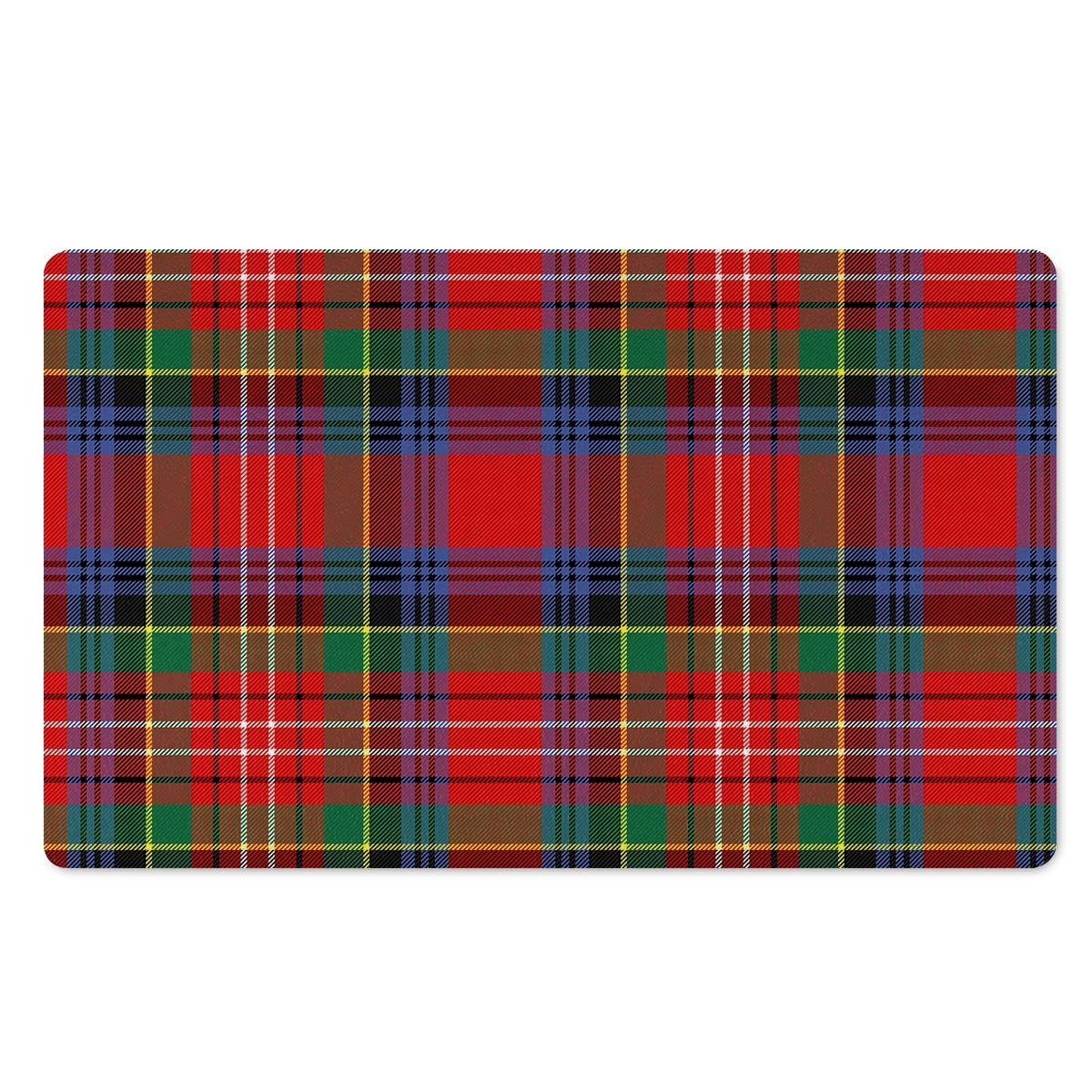 Caledonia Red Plaid Tartan Door Mat-grizzshop