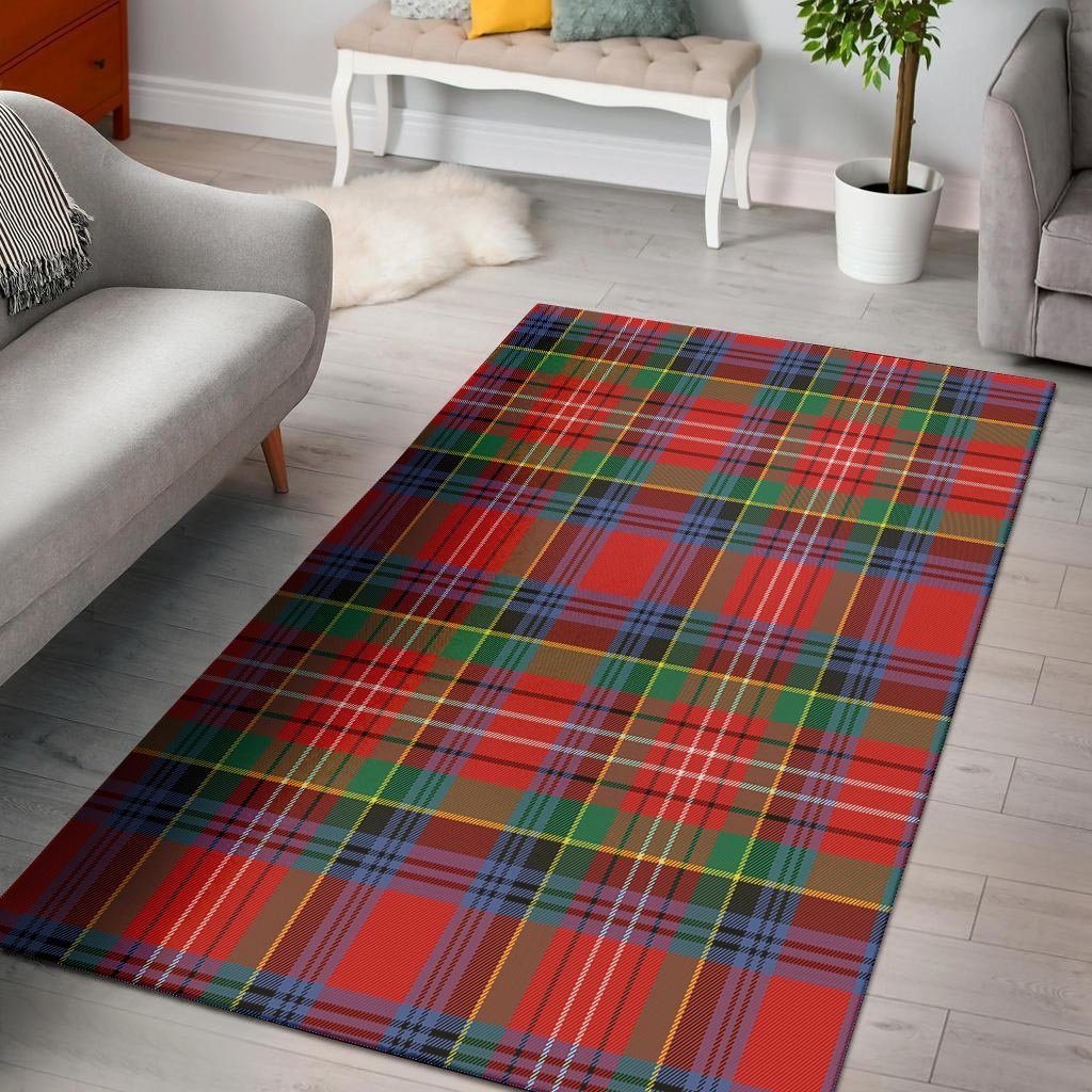 Caledonia Red Plaid Tartan Floor Mat-grizzshop