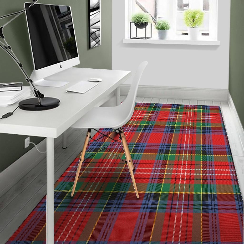 Caledonia Red Plaid Tartan Floor Mat-grizzshop